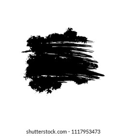 Ink vector dry brush stroke. Vector illustration. Grunge hand drawn watercolor texture. Space for text.