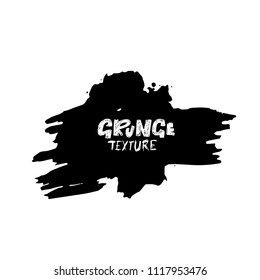 Ink vector dry brush stroke. Vector illustration. Grunge hand drawn watercolor texture. Space for text.