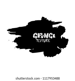 Ink vector dry brush stroke. Vector illustration. Grunge hand drawn watercolor texture. Space for text.