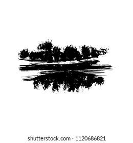 Ink vector dry brush stroke. Vector illustration. Grunge hand drawn watercolor texture. Space for text.