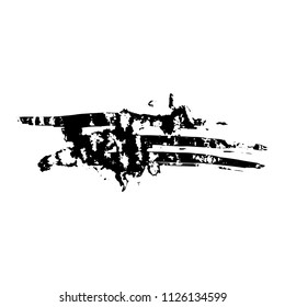 Ink vector dry brush stroke. Vector illustration. Grunge hand drawn watercolor texture.