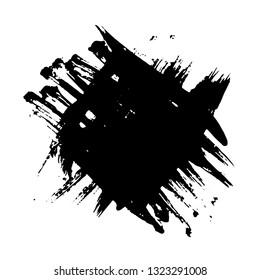 Ink vector dry brush stroke. Vector illustration. Grunge hand drawn watercolor texture. Space for text.