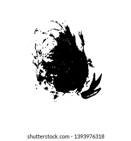 Ink vector dry brush stroke round banner. Vector illustration. Grunge texture.