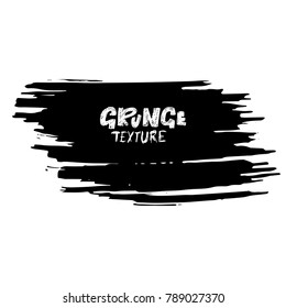 Ink vector dry brush stroke. Vector illustration. Grunge hand drawn watercolor texture. Space for text.