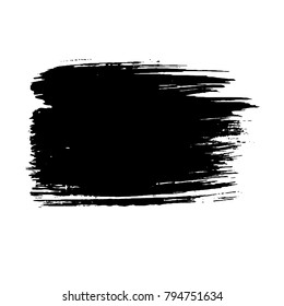 Ink vector dry brush stroke. Vector illustration. Grunge hand drawn watercolor texture. Space for text.