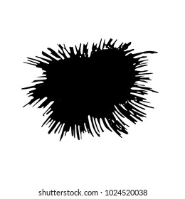 Ink vector dry brush strokes texture. Vector illustration. Grunge hand drawn watercolor background. Space for text.