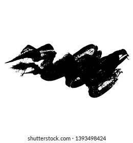 Ink vector dry wave brush stroke. Vector illustration. Grunge texture.