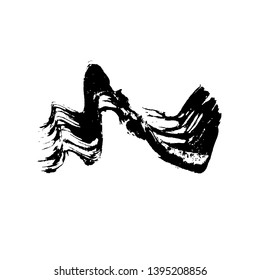 Ink vector dry wave brush stroke. Vector illustration. Grunge texture.