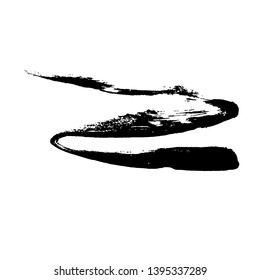 Ink vector dry wave brush stroke. Vector illustration. Grunge texture.