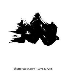 Ink vector dry wave brush stroke. Vector illustration. Grunge texture.