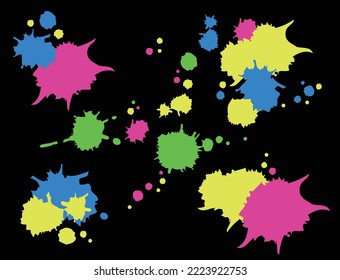 Ink vector material. Doodles and colorful designs that stand out.