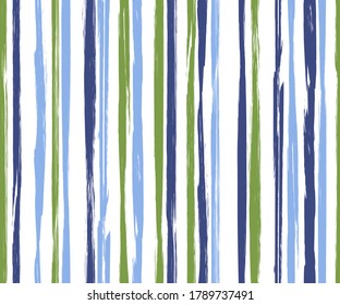 Ink vertical stripes vector seamless pattern. Grunge paintbrush texture. Freehand hipster painting seamless wallpaper ornament. Brush stroke stripes grunge pattern with dry texture.