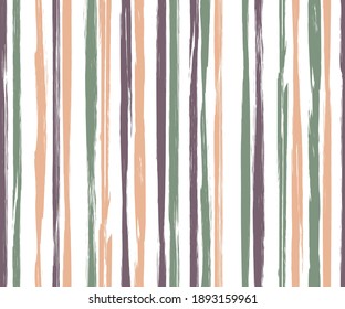 Ink vertikale Streifen Vektornahtloses Muster. Grunge Pinselstrich Struktur. Gemälde im Stil von Freehand, nahtlose Tapetenverzierungen. Pinselstrichstrippmuster für den Stoffdruck.