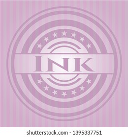 Ink vintage pink emblem. Vector Illustration. Detailed.
