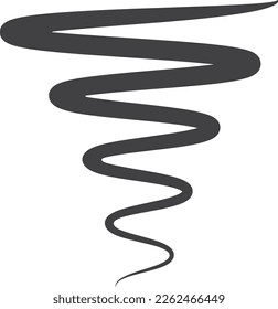 Ink wavy stroke. Calligraphic line decorative element