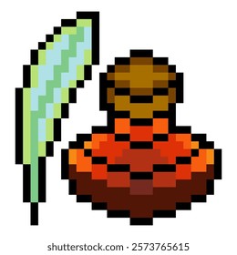  Ink well bottle in pixel art style