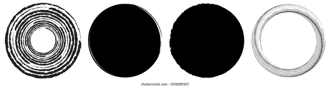 Inkblot, stain grungy, grunge circle. Smudge, smear effect watercolor sketchy textured circle