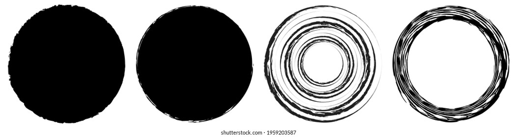 Inkblot, stain grungy, grunge circle. Smudge, smear effect watercolor sketchy textured circle