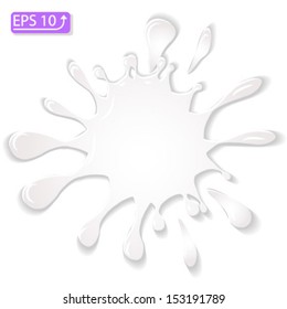 inkblot white isolated on white background vector