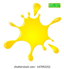 inkblot yellow isolated white background vector