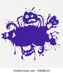 Ink-drawn monsters. All objects are layered and grouped separately.