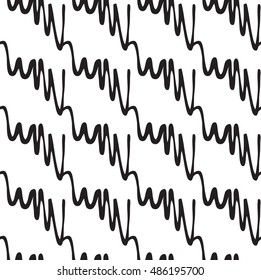 Inked scribble black on white diagonal.Hand drawn with ink seamless background.