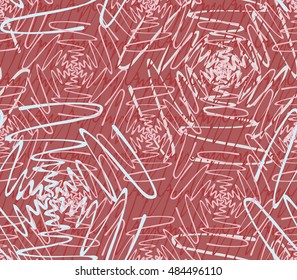 Inked scribbles forming flowers with texture.Hand drawn with ink seamless background.