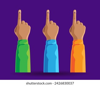 inked voting finger isolated in indian election vector illustration