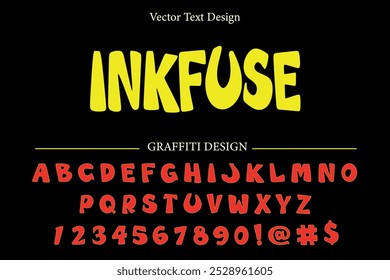 InkFuse Graffiti Font vector text design, Perfect For logo designing, graffiti art, vector illustration, typography, wall art, and Other projects. SHOTLISTseason. 