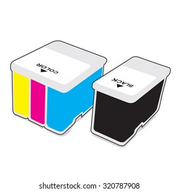 Inkjet cartridges CMYK - Vector illustration