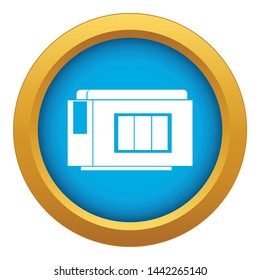 Inkjet printer cartridge icon blue vector isolated on white background for any design