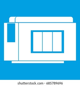 Inkjet printer cartridge icon white isolated on blue background vector illustration