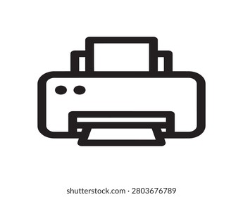 Inkjet Printer Line Art Vector Icon for Office and Technology Use