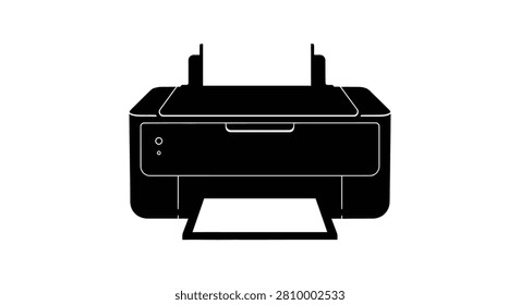Inkjet printer silhouette against a white background a simple graphic representation