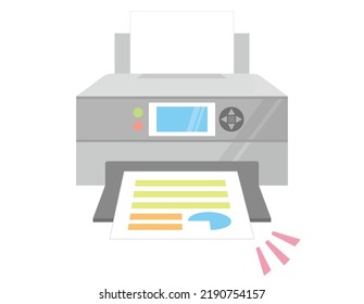 Inkjet printers .　Icons .　Vector illustrations .