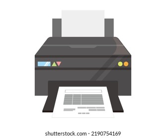 Inkjet printers .　Icons .　Vector illustrations .