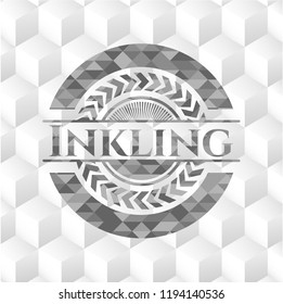 Inkling grey emblem with cube white background