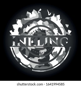 Inkling on grey camo texture