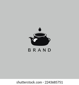 Inkpot With drop Logo Design Template