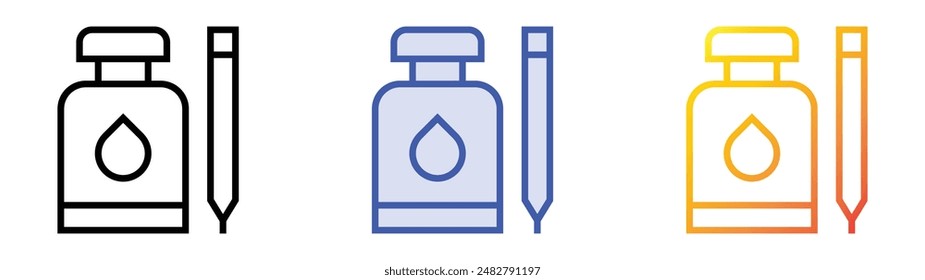 inkpot icon. Linear, Blue Fill and Gradient Style Design Isolated On White Background