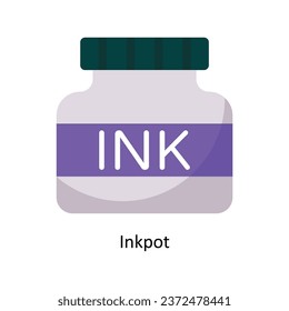 Inkpot vector Flat Icon Design illustration. Symbol on White background EPS 10 File 