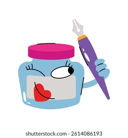 Inkpot Vector Sticker. Eps 10 File 