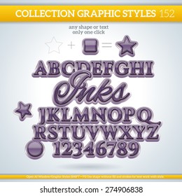 Inks Graphic Styles for Design. Graphic styles can be use for decor, text, title, cards, events, posters, icons, logo and other.