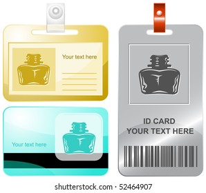 Inkstand. Vector id cards.