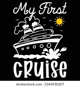 inktastic My First Cruise with Cruise Ship and Palm Trees Toddler T-Shirt