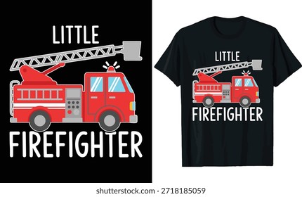 inktastic Red Fire Little Firefighter White Text Toddler T-Shirt