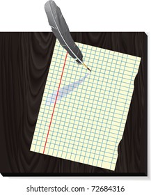 Inkwell And Feather On A Old Paper