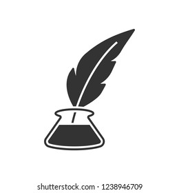 Inkwell with feather pen