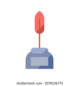 inkwell flat clipart vector illustration