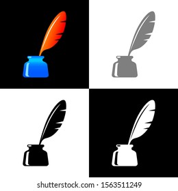 Inkwell icon set, vector illustration 
